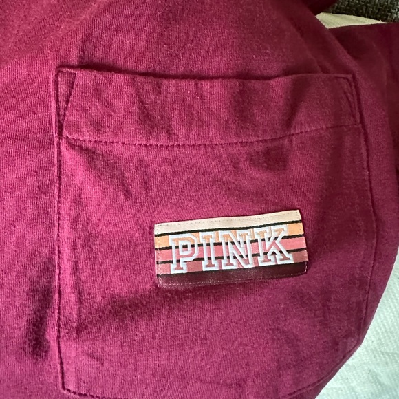 Pink v neck campus t shirt - Picture 2 of 8